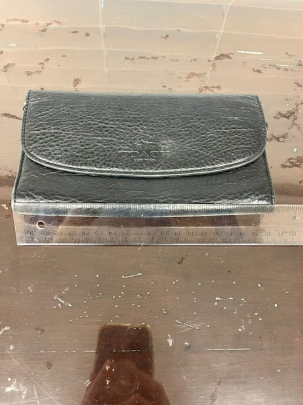 COACH black leather checkbook wallet - Picture 3 of 4